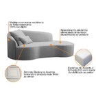 Divã Recamier Curvo Sala De Estar Recepção Inglaterra 150cm L