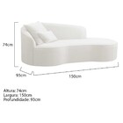 Divã Recamier Curvo Sala De Estar Recepção Inglaterra 150cm L