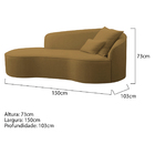 Divã Recamier Curvo Sala De Estar Recepção Inglaterra 150cm L