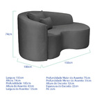 Divã Recamier Curvo Sala De Estar Recepção Inglaterra 150cm L