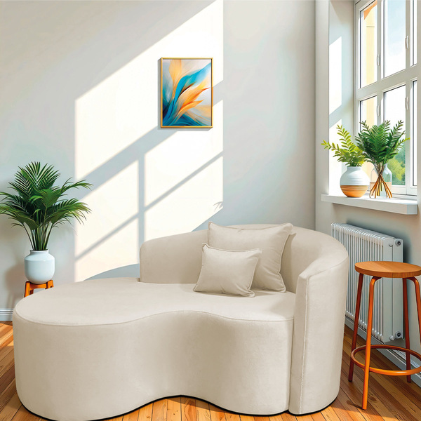 Divã Recamier Curvo Sala De Estar Recepção Inglaterra 150cm L