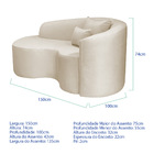 Divã Recamier Curvo Sala De Estar Recepção Inglaterra 150cm L