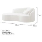 Divã Recamier Curvo Sala De Estar Recepção Inglaterra 180cm L