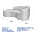 Divã Recamier Curvo Sala De Estar Recepção Inglaterra 180cm L