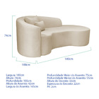 Divã Recamier Curvo Sala De Estar Recepção Inglaterra 180cm L