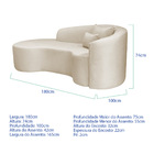 Divã Recamier Curvo Sala De Estar Recepção Inglaterra 180cm L