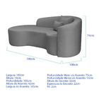 Divã Recamier Curvo Sala De Estar Recepção Inglaterra 180cm L