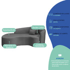 Divã Recamier Curvo Sala De Estar Recepção Inglaterra 180cm L