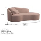 Divã Recamier Curvo Sala De Estar Recepção Inglaterra 200cm L