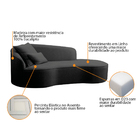 Divã Recamier Curvo Sala De Estar Recepção Inglaterra 200cm L