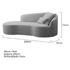 Divã Recamier Curvo Sala De Estar Recepção Inglaterra 200cm L