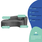 Divã Recamier Curvo Sala De Estar Recepção Inglaterra 200cm L