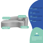 Divã Recamier Curvo Sala De Estar Recepção Inglaterra 200cm L