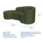 Divã Recamier Curvo Sala De Estar Recepção Inglaterra 200cm L