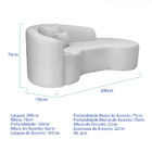 Divã Recamier Curvo Sala De Estar Recepção Inglaterra 200cm L