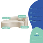 Divã Recamier Curvo Sala De Estar Recepção Inglaterra 200cm L