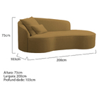 Divã Recamier Curvo Sala De Estar Recepção Inglaterra 200cm L