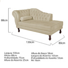Diva Recamier Diana 130cm Lado Direito Suede - Doce Sonho Móv