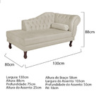 Diva Recamier Diana 130cm Lado Esquerdo Linho - Amarena Móvei