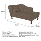 Diva Recamier Diana 140cm Lado Direito Suede - Doce Sonho Móv