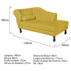 Diva Recamier Diana 140cm Lado Direito Suede - Doce Sonho Móv