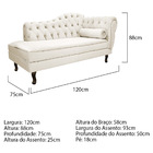 Divã Recamier Diana Lado Esquerdo 120 Cm Corano - Amarena Móv