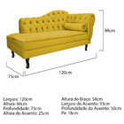 Divã Recamier Diana Lado Esquerdo 120cm Suede - Amarena Móvei