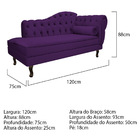 Divã Recamier Diana Lado Esquerdo 120cm Suede - Amarena Móvei