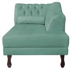 Diva Recamier Dora 130cm Lado Direito Linho Azul Turquesa