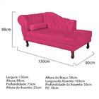 Diva Recamier Dora 130cm Lado Direito Suede Pink