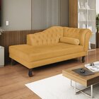 Diva Recamier Dora 130cm Lado Esquerdo Suede Mostarda