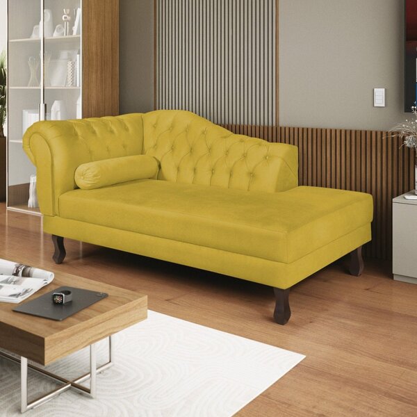 Diva Recamier Dora 140cm Lado Direito Amarelo