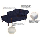 Diva Recamier Dora 140cm Lado Esquerdo Corano Azul Marinho