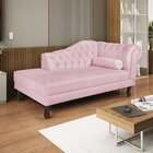 Diva Recamier Dora 140cm Lado Esquerdo Corano Rosa Bebê