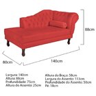 Diva Recamier Dora 140cm Lado Esquerdo Corano Vermelho