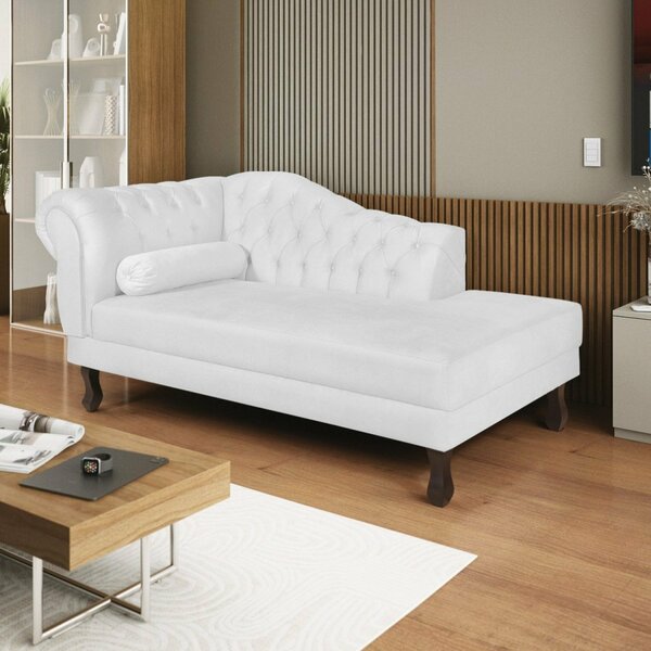 Diva Recamier Dora 160cm Lado Direito Suede Branco