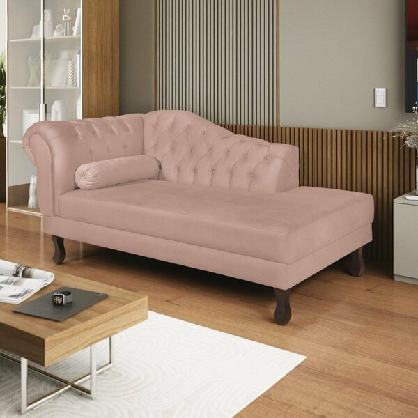 Diva Recamier Dora 160cm Lado Direito Suede Rosê