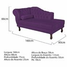 Diva Recamier Dora 160cm Lado Direito Suede Roxo