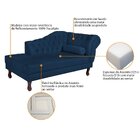 Diva Recamier Dora 160cm Lado Esquerdo Azul Marinho