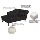 Diva Recamier Dora 160cm Lado Esquerdo Preto