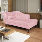 Diva Recamier Dora 185cm Lado Direito Rosa Bebê