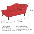 Diva Recamier Dora 185cm Lado Esquerdo Corano Vermelho