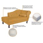 Diva Recamier Dora 185cm Lado Esquerdo Suede Mostarda