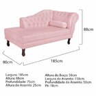 Diva Recamier Dora 185cm Lado Esquerdo Suede Rosa Bebê
