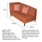 Divã Recamier Heitor 140cm Com Almofada Lado Direito Suede -