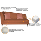 Divã Recamier Heitor 140cm Com Almofada Lado Direito Suede -