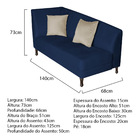 Divã Recamier Heitor 140cm Com Almofada Lado Direito Suede -