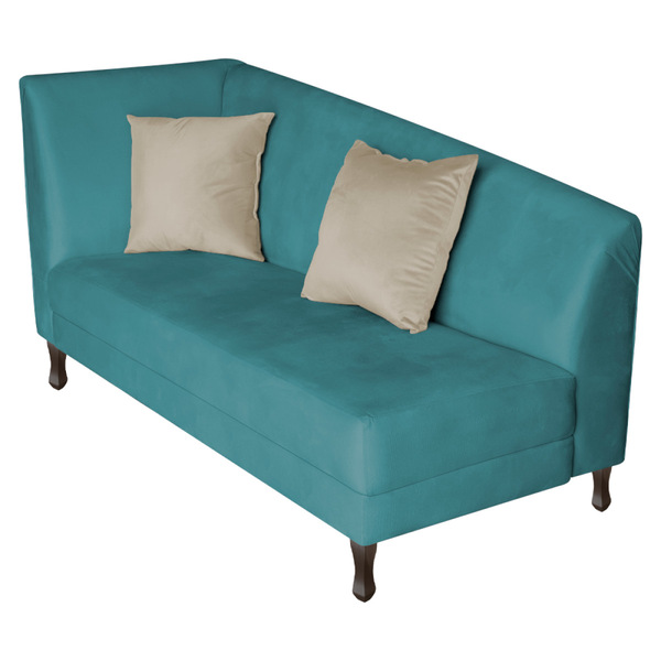 Divã Recamier Heitor 140cm Com Almofada Lado Direito Suede -