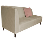 Divã Recamier Heitor 140cm Com Almofada Lado Direito Suede -