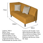 Divã Recamier Heitor 140cm Com Almofada Lado Direito Suede -